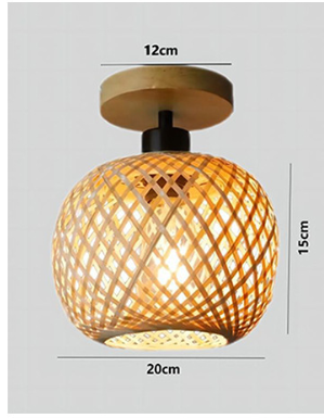Bamboo Rattan Wall Lamp – Japanese Wabi Sabi Style