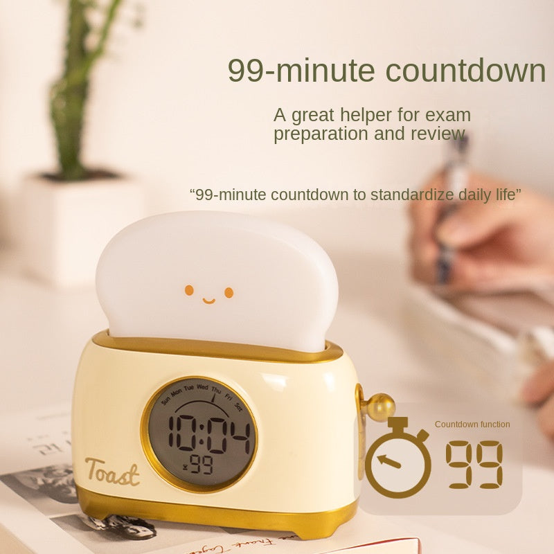 Bread Alarm Clock with Night Light & Timer