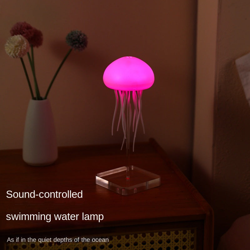 Sound-Controlled Jellyfish Gradient Ambient Lamp