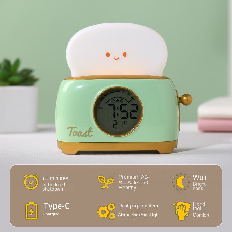 Bread Alarm Clock with Night Light & Timer