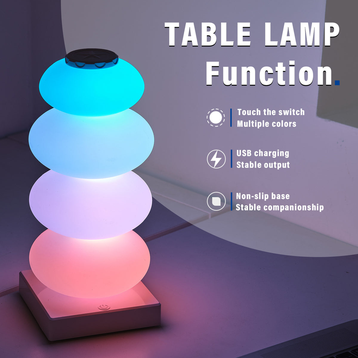 LED Touch Charging Colorful Ambient Desk Lamp