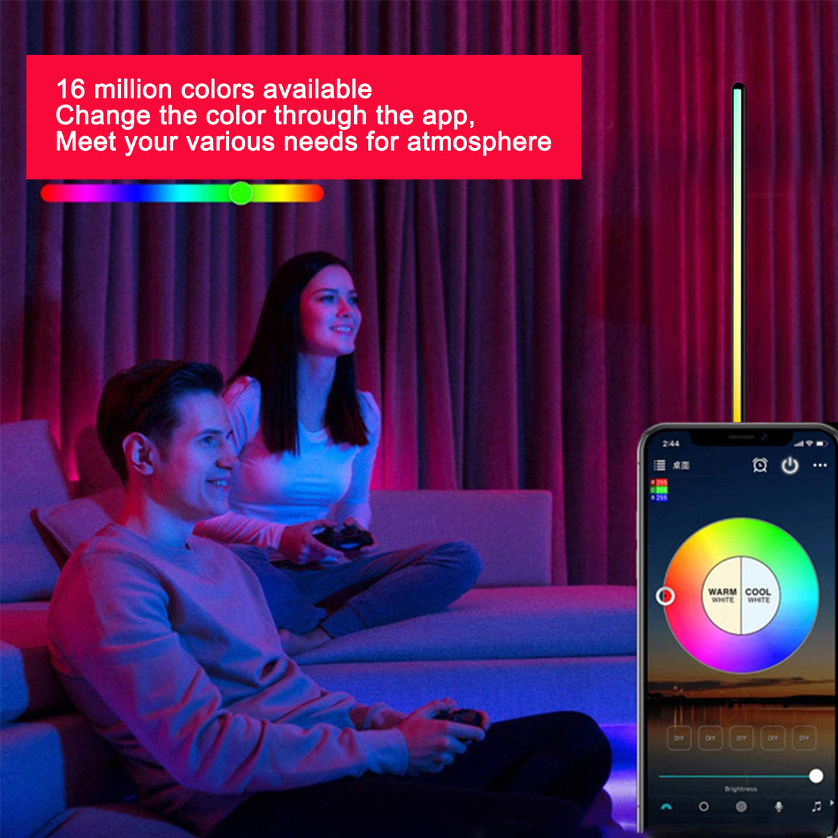 RGB Smart Floor Lamp – App & Remote Controlled