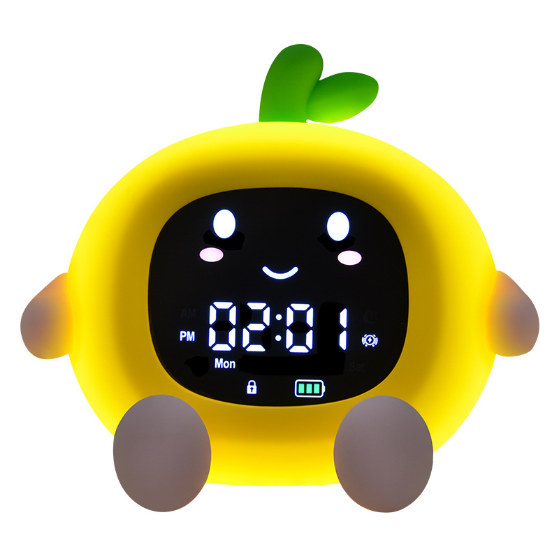 Fruit Alarm Clock with Color-Changing Night Light