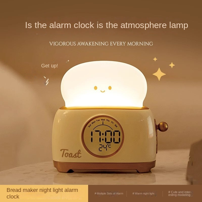 Bread Alarm Clock with Night Light & Timer